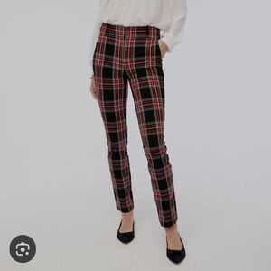 J CREW RUBY FULL LENGTH PLAID PANTS WORK OFFICE TROUSERS STRETCHY PANTS